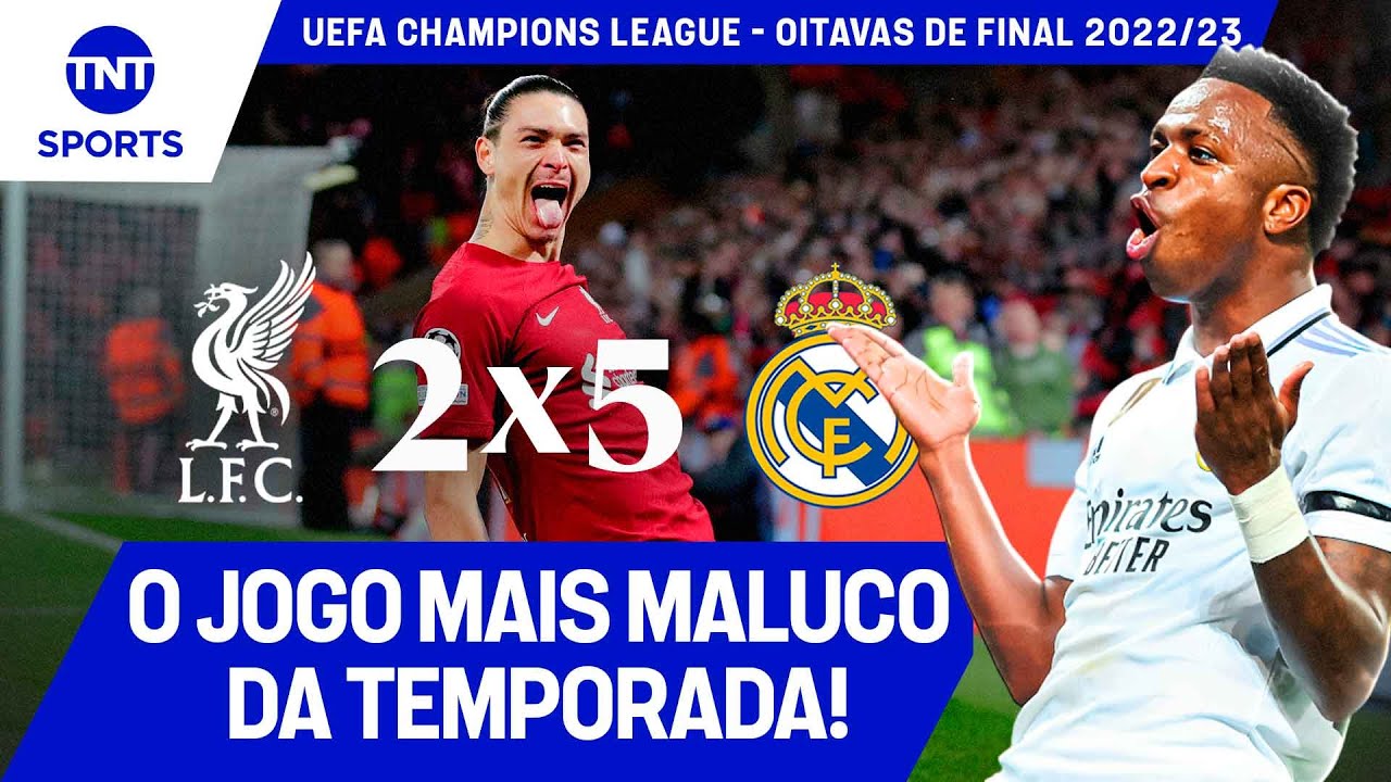GOL DE LETRA, FALHA DO COURTOIS E SHOW DO VINI JR! LIVERPOOL 2 X 5 REAL MADRID | CHAMPIONS 22/23