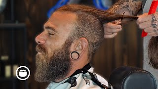 Rugged Viking Haircut &amp; Beard Trim with Jake the Barber | Beardbrand Studio
