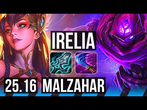 IRELIA vs MALZAHAR (MID) | 7 solo kills, 10/2/0 | KR Master | 25.16