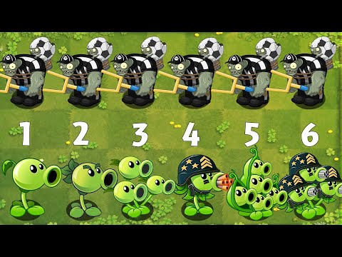 PvZ 2 Challenge - All Peashooters Level 1 Vs Sportzball Team Zombies - Which Plant 's Best ？