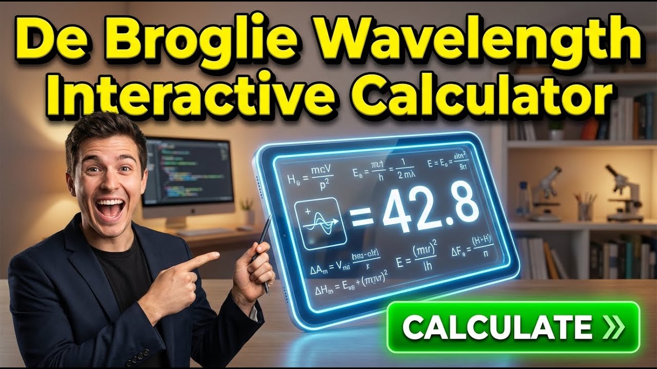 De Broglie Wavelength Interactive Calculator