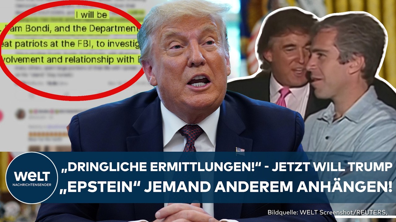 USA: "Mit Dringlichkeit ermitteln" - Jetzt will Trump den Epstein-Skandal jemand anderem anhängen