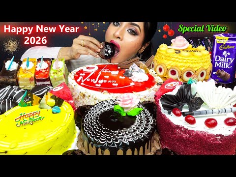 ASMR Eating Chocolate,Butterscotch,Choco Truffle,Red Velvet,Black Forest Cake ASMR Eating Mukbang