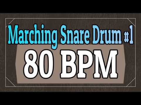 80 BPM - Marching Snare Drum Rock #1 - 4/4 Drum Track - Metronome - Drum Beat