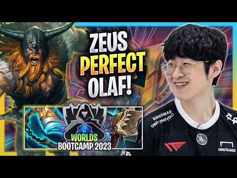 ZEUS PERFECT GAME WITH OLAF! - T1 Zeus Plays Olaf TOP vs Malphite! | Bootcamp 2023