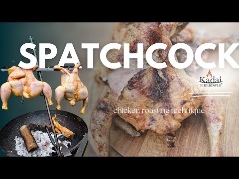 Spatchcock Chicken roasting technique on KADAI Firebowl asado cross