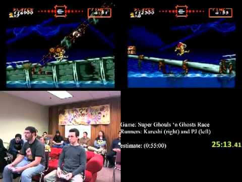 AGDQ2012: Super Ghouls 'n Ghosts (SNES) speed run race, kareshi vs PJ (me!)