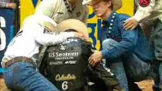 WRECK: World Champion Justin McBride gets stomped by Wintwister (PBR)