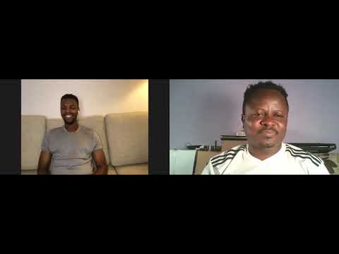 ALHASSAN IBRAHIM MUAZZAM ADBULLAHI AND HIS MANAGER MELVIN CHALLOBAH ON THE CHIT CHAT SHOW.