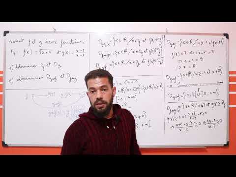 the composition of two functions: the domain of definition fog and gof