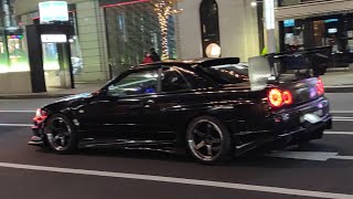 Nissan 34R In Ginza 銀座にかっこいいR34 2023/01/03 #carspotting #日産 #r34gtr #jdm #スカイライン #不敗神話のr