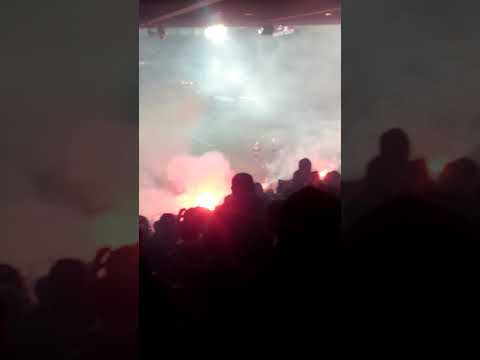Przerwany Mecz  Sektor A2 Cracovia - Wisła 13-12-2017 Wielkie Derby PYRO