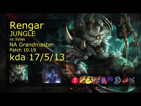 Rengar vs Sylas Jungle - NA Grandmaster 17/5/13 Patch 10.19 Gameplay