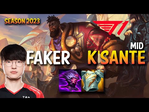 T1 Faker K'SANTE vs LEBLANC Mid - KR Ranked