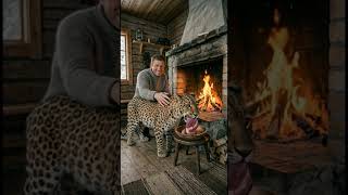 Frozen ALIVE! 🧊 The incredible rescue of a leopard from the ice 🐆 #shorts #wildliferescue