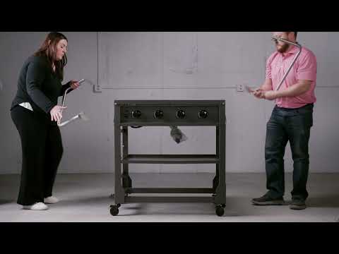 TYTUS Fresno Series 4-Burner Gunmetal Flat Top Griddle Assembly Video