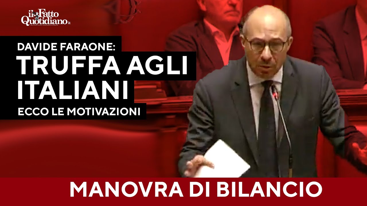 "La manovra è una truffa ai danni degli italiani", Davide Faraone contro il "pacco" del governo