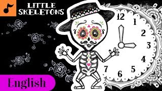 Little Skeletons | Countdown to Midnight | Day of the Dead & Halloween Song for Kids| Canticos