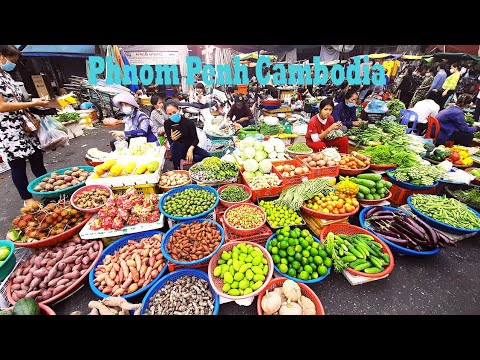 Walk Tour Around Orussey Foods Market Phnom Penh City in 2021🌱Life in Cambodia
