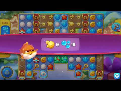 Fishdom 5884 Hard Level - 16 moves - NO BooSTERS