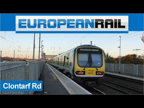 Iarnród Éireann Irish Rail Commuter 29000 DMU passes Clontarf Road at speed