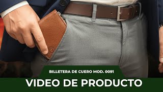 Video de Billetera compacta de cuero vacuno con cierre