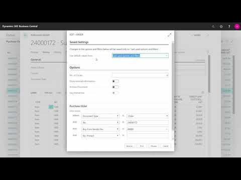 Receipt using the Purchase Order Confirmation - Microsoft Dynamics 365 Business Central