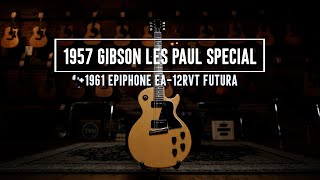 Video thumbnail for 1957 Gibson Les Paul Special and 1961 Epiphone EA-12RVT Futura by Emerald City Guitars
