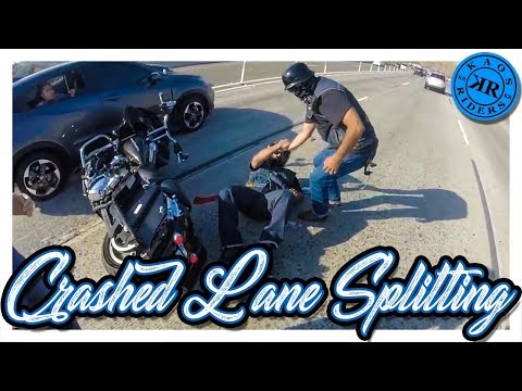 Biker Crashes While Lane Splitting | Close Calls & Incidents Video