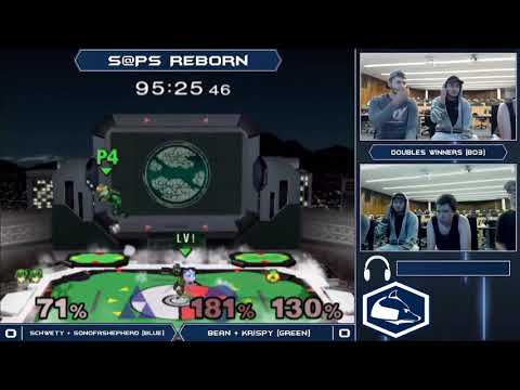 S@PS Reborn Melee Doubles - Schwety + Shepherd (Blue) vs Bean + Krispy (Green) - Winners Bracket