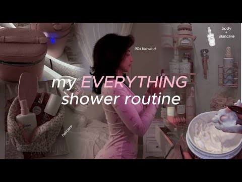 my EVERYTHING shower routine|  skin, hair & body care, shaving, hygiene tips, 90s blowout