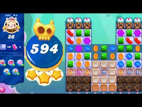 Candy Crush Saga Level 594 || Super Hard Level || No Boosters || 3 Stars 🌟🌟🌟