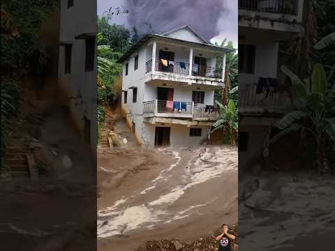 ⚡️Dark Clouds and Flash Flood Destroy a Two-Story House! 🌪️