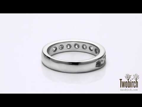 Opened Ended Channel Set Wedding Ring - TwoBirch -