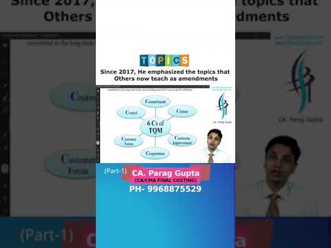 Best revision of 6Cs of TQM- Simplest Explanation part-3 by Parag Gupta sir #shorts