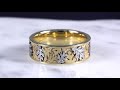 video - Two Tone Oak Leaf Wedding Band