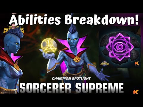 New Champ Sorcerer Supreme Early Abilities Breakdown! New Mystic! - Marvel Contest of Champions