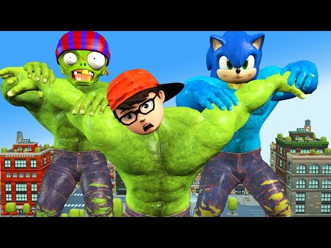 NickHulk Brave Saves Sister Tani vs Giant Sonichulk and Zombie - Scary Teacher 3D Funny Animation