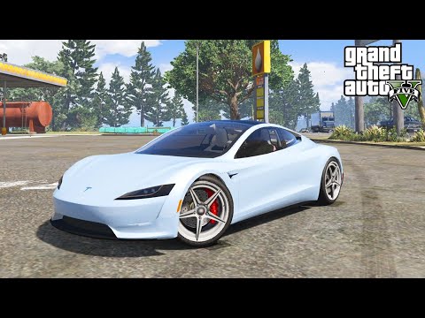TESLA ROADSTER MOBIL LISTRIK TERKENCANG DUNIA MANTAP JAYA - GTA V INDONESIA EPISODE SPESIAL