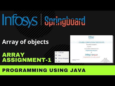 Array Of Objects Array Assignment 1 Programming Using Java Infosys Springboard
