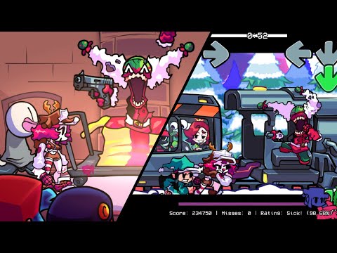 FNF Graffiti Groovin Vs. Scarlet Bunny Cassette Girl Tricky Hank - Trickmas (FC) (4k)