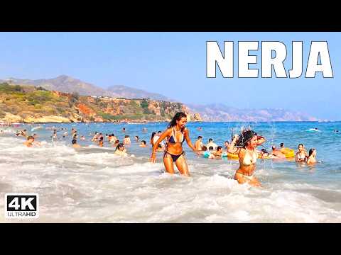 Beach Walk Spain 🏖️ Nerja Beaches - Playa Carabeillo [4K] Axarquia, Costa Del Sol