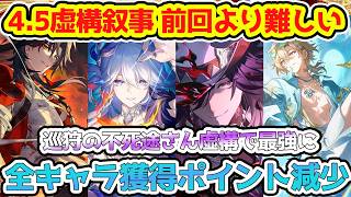 【崩壊スターレイル】虚構叙事無凸で強いキャラは？全キャラ獲得平均ポイントがダウン！不死途さん、巡狩なのに虚構最強へ！パール引いて銀狼、緋英、アベンチュリンは挑戦もあり！【崩スタ/スタレ】※リークなし
