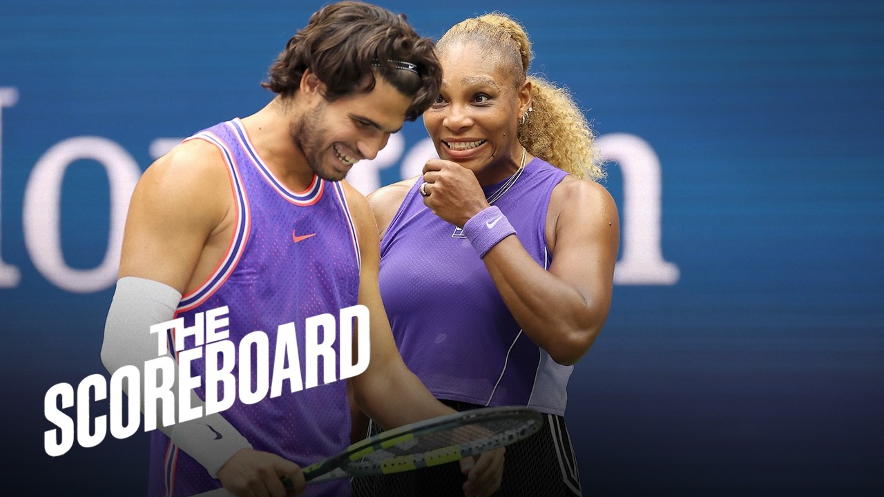 Serena Williams & Carlos Alcaraz Stunned in US Open Mixed Doubles | The Scoreboard