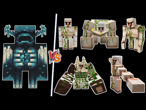 Warden vs All iron golem types - Warden vs All types of Iron Golems - Warden vs Mutant Iron Golems