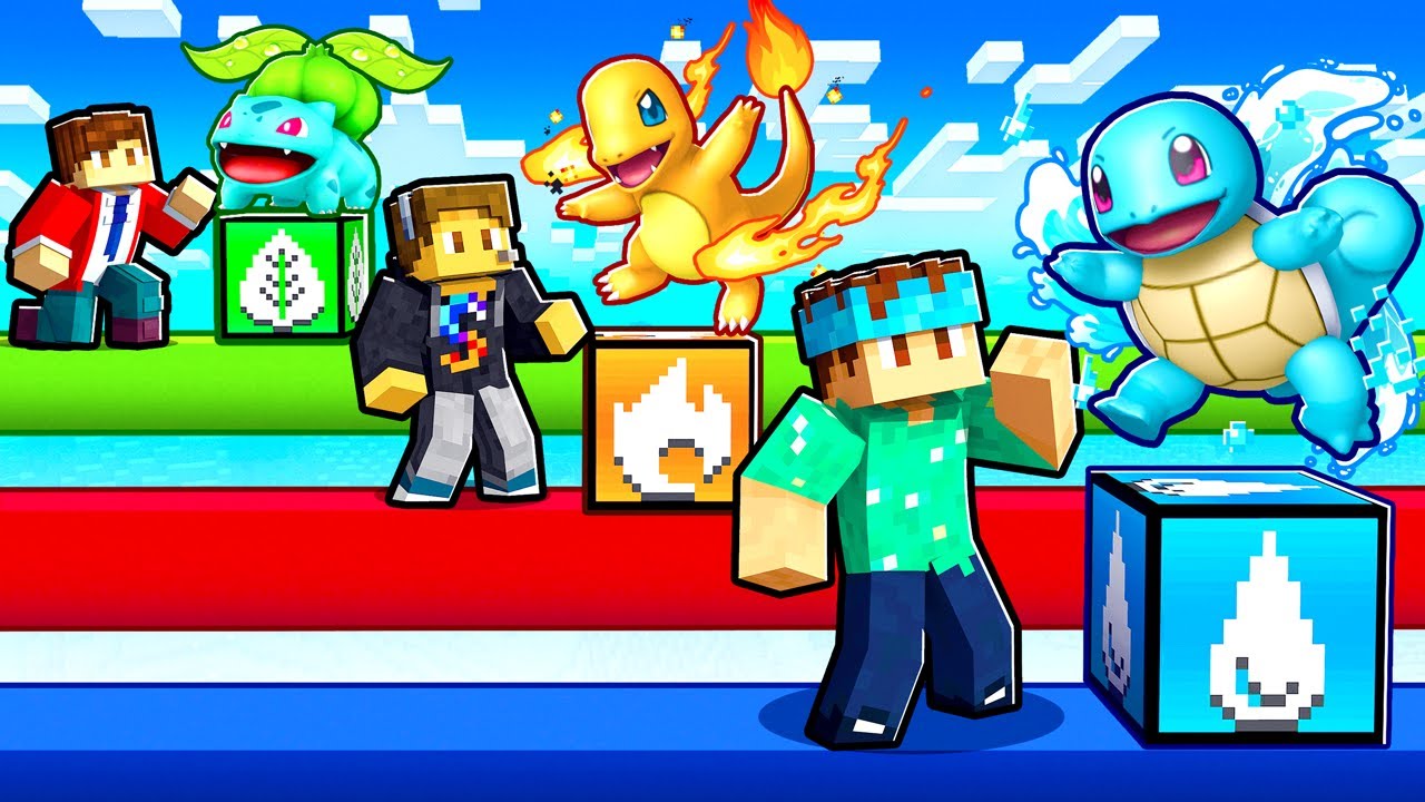 ELEMENTAL Pixelmon LUCKY BLOCK RACE in Minecraft PIXELMON!