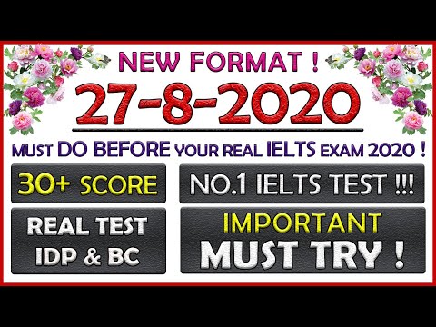 IELTS LISTENING PRACTICE TEST 2020 WITH ANSWERS. ( 27-08-2020 )