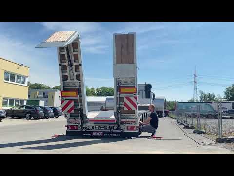 Ein richtig starker Auflieger: MaxTrailer 4-Achs-Tele-Semi-Sattelauflieger mit hydraulischen Rampen