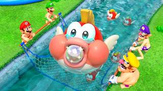 【マリオパーティシリーズ】水中ミニゲーム完全版！マリオ VS ルイージ VS ワリオ VS ワルイージ スイミングチャレンジ！
