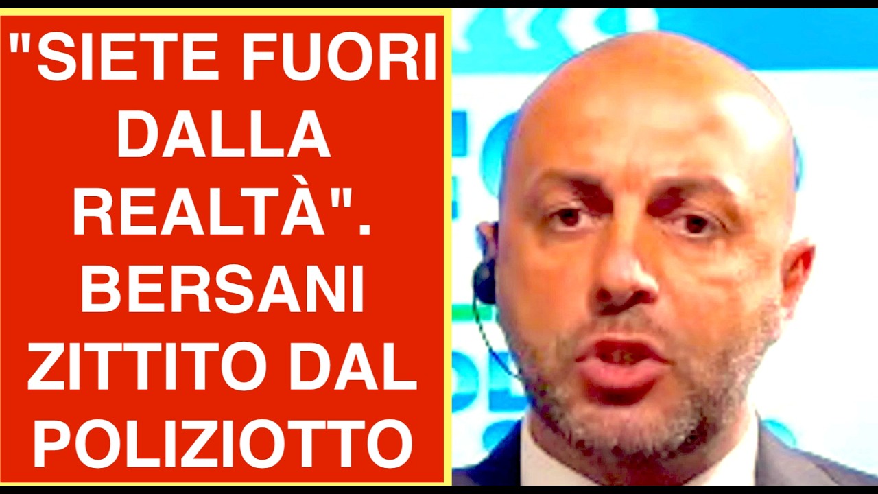 "SIETE FUORI DALLA REALTÀ". BERSANI ZITTITO DAL POLIZIOTTO A QUATTRO DI SERA SU RETE4